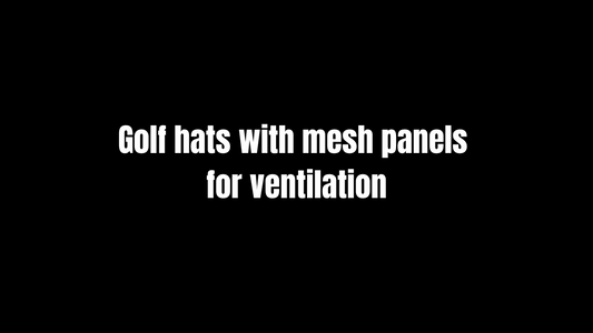 Golf hats with mesh panels for ventilation