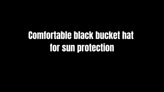 Comfortable Black Bucket Hat for Sun Protection